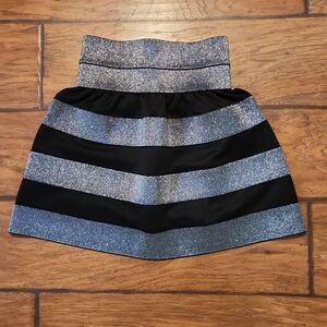 5/$15 Black and silver striped girls size small (7-8) skirt by i.n girl.